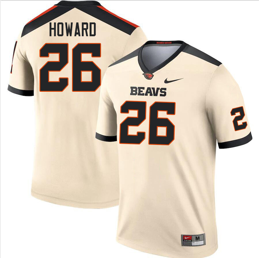 Men #26 Harlem Howard Oregon State Beavers College Football Jerseys Stitched-Cream